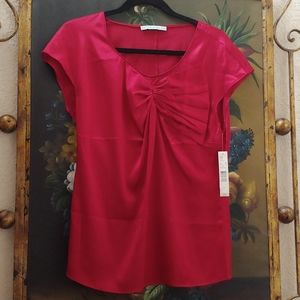 Antonio Melani Silk Blouse w/ Asymmetrical Bow